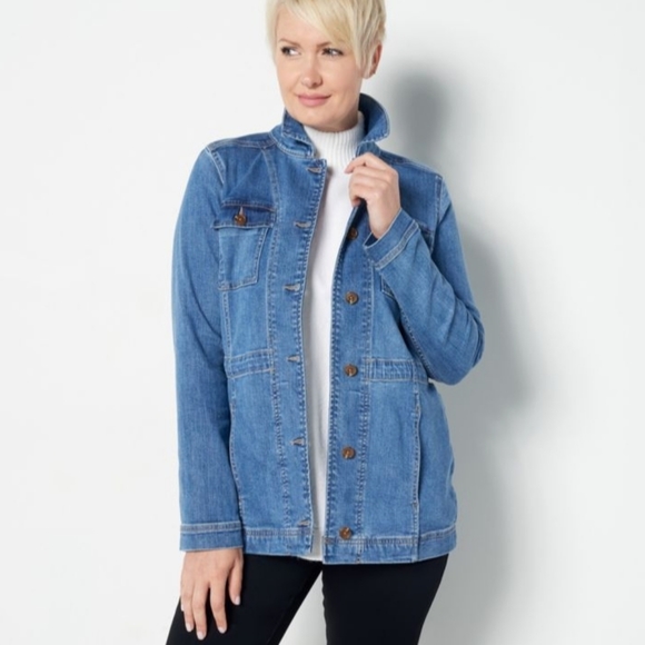 Susan Graver Petite Stretch Denim Vintage Utility Jean Jacket. BNWT. Never worn. - Picture 13 of 13